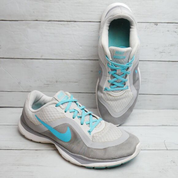 Nike Flex Trainer 6 Womens Sz 8 Blue Gray TR6 Running Shoes Sneakers 831217-002 - Picture 1 of 10